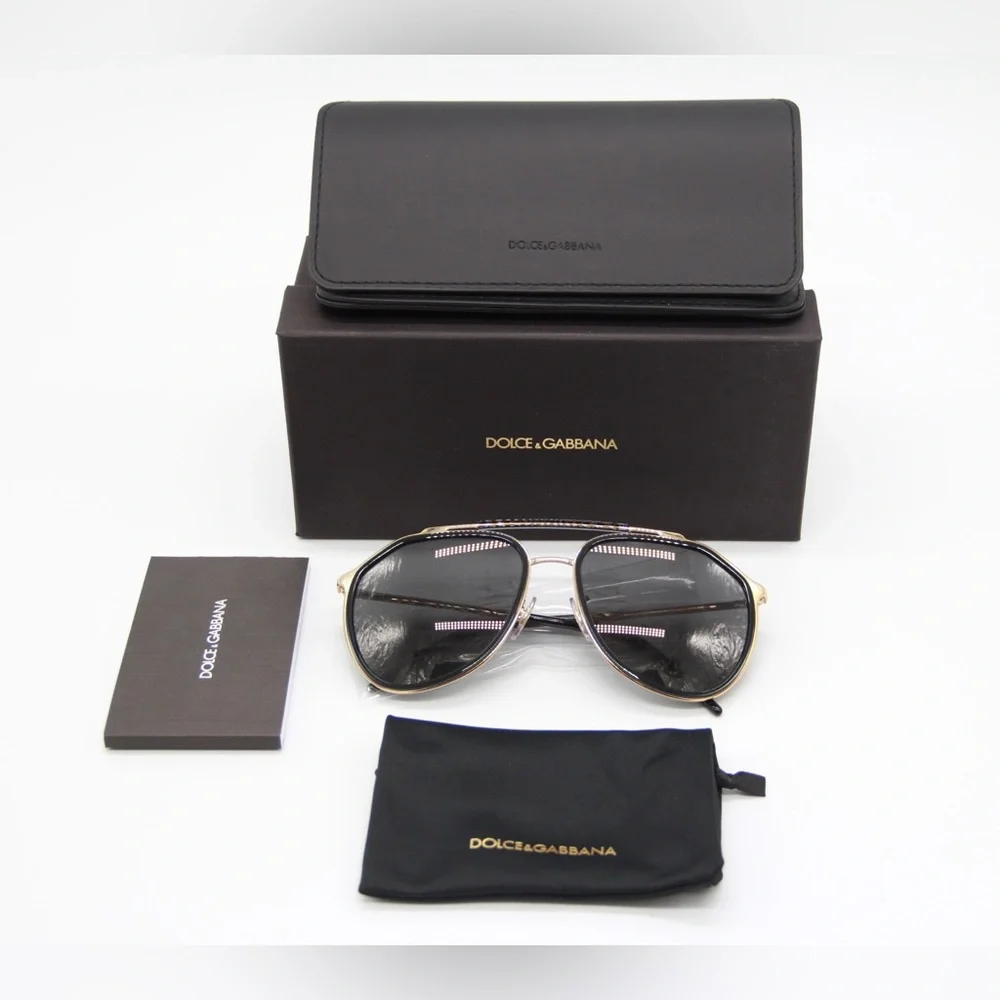 NEW DOLCE&GABBANA DG2277 02/87 DOLCE&GABBANA SUNGLASSES DG 2277 BLACK GOLD